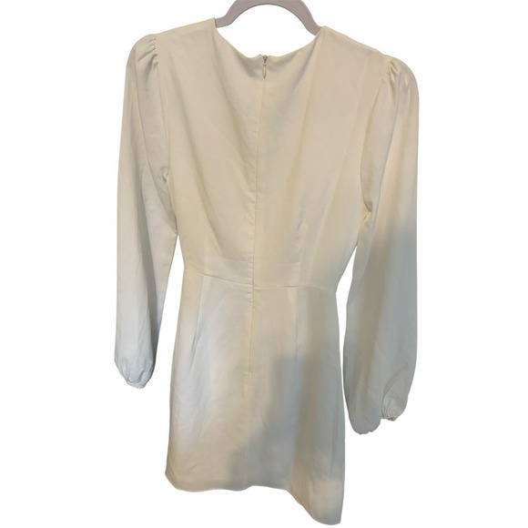 LULUS Believe it or Knot White Long Sleeve Tie Front Dress**Classy Size S NWOT - Picture 2 of 3